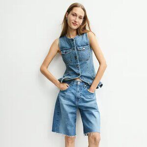 H&M Knee Length Denim Jorts | Bermuda Jean Shorts | Size 33" (US 8/10)